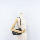BALLY Quilted Chain Shoulder Bag Leather Black Gold Auth am10857V-25