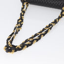 BALLY Quilted Chain Shoulder Bag Leather Black Gold Auth am10857V-7