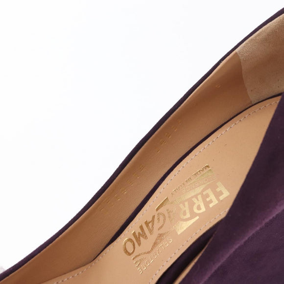 Salvatore Ferragamo Pumps Suede Size 7 Purple Auth am10858V