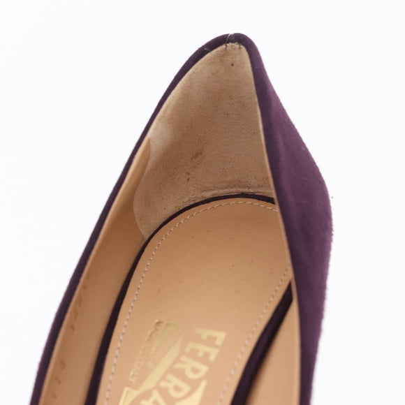 Salvatore Ferragamo Pumps Suede Size 7 Purple Auth am10858V