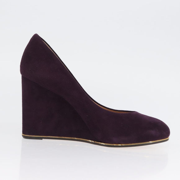 Salvatore Ferragamo Pumps Suede Size 7 Purple Auth am10858V