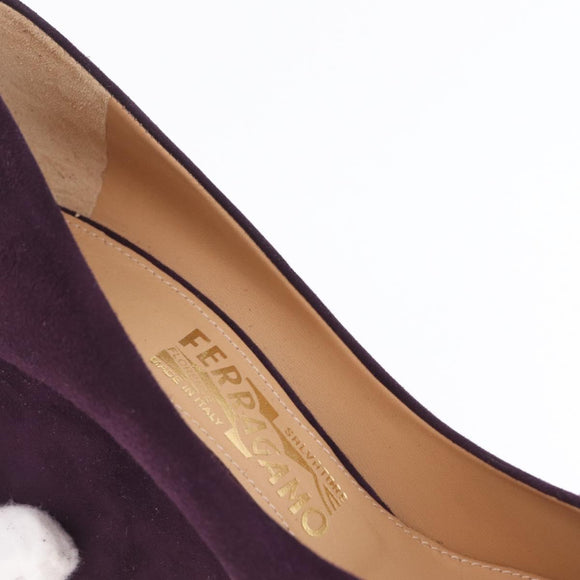 Salvatore Ferragamo Pumps Suede Size 7 Purple Auth am10858V