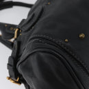 Chloe Paddington Hand Bag Leather Black Gold Silver Auth am10860SAV-8
