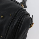 Chloe Paddington Hand Bag Leather Black Gold Silver Auth am10860SAV-15