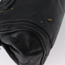 Chloe Paddington Hand Bag Leather Black Gold Silver Auth am10860SAV-16
