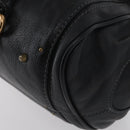 Chloe Paddington Hand Bag Leather Black Gold Silver Auth am10860SAV-17
