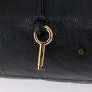 Chloe Paddington Hand Bag Leather Black Gold Silver Auth am10860SAV-9