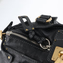 Chloe Paddington Hand Bag Leather Black Gold Silver Auth am10860SAV-19
