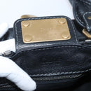 Chloe Paddington Hand Bag Leather Black Gold Silver Auth am10860SAV-21