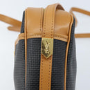 SAINT LAURENT Shoulder Bag PVC Navy Gold Auth am10861V-9