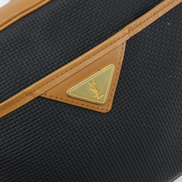 SAINT LAURENT Shoulder Bag PVC Navy Gold Auth am10861V