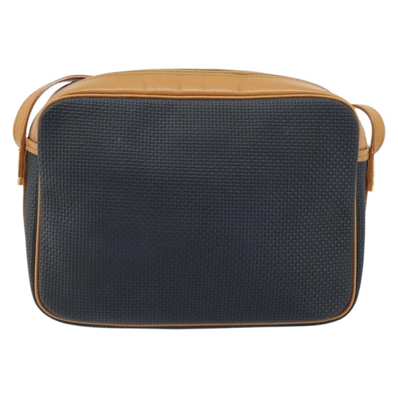 SAINT LAURENT Shoulder Bag PVC Navy Gold Auth am10861V