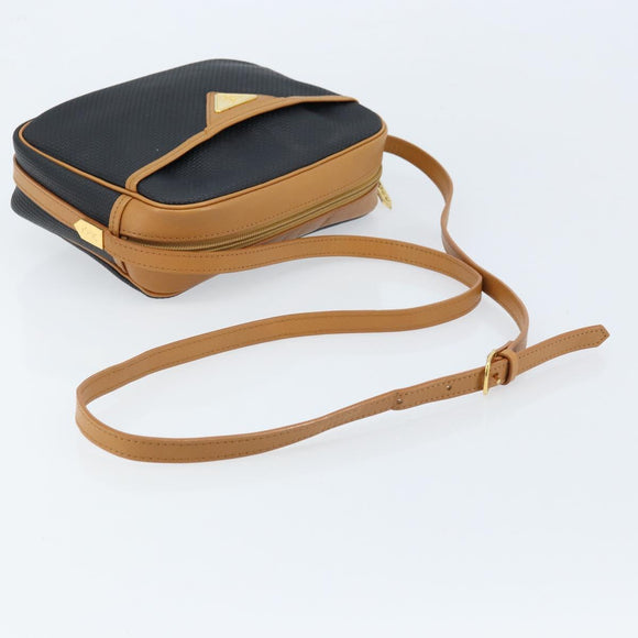 SAINT LAURENT Shoulder Bag PVC Navy Gold Auth am10861V