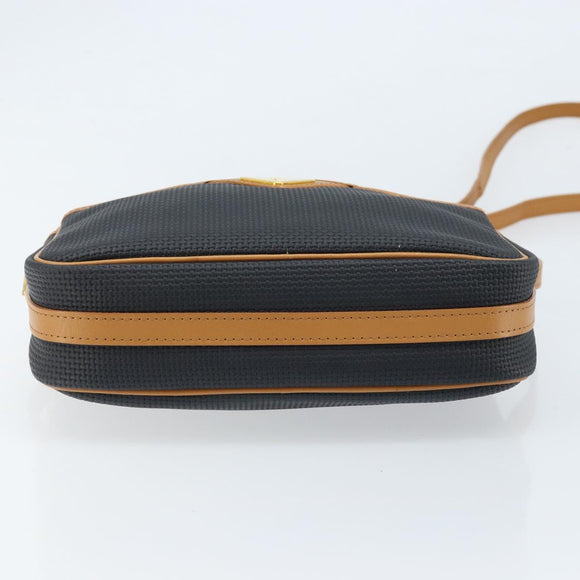 SAINT LAURENT Shoulder Bag PVC Navy Gold Auth am10861V