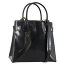 GUCCI Tote Bag Patent leather 2way Black Gold 000 1669 0503 Auth am10865-1
