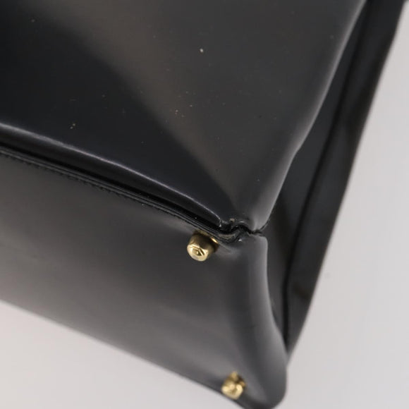 GUCCI Tote Bag Patent leather 2way Black Gold 000 1669 0503 Auth am10865