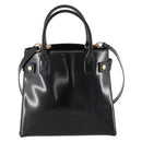 GUCCI Tote Bag Patent leather 2way Black Gold 000 1669 0503 Auth am10865-13
