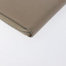 CELINE Long Wallet Leather Beige Silver Auth am10868-10