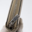 CELINE Long Wallet Leather Beige Silver Auth am10868-12