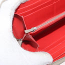 CELINE Long Wallet Leather Beige Silver Auth am10868-18