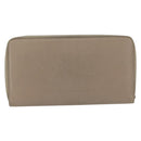 CELINE Long Wallet Leather Beige Silver Auth am10868-3