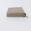 CELINE Long Wallet Leather Beige Silver Auth am10868-5