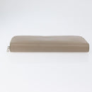 CELINE Long Wallet Leather Beige Silver Auth am10868-7