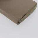 CELINE Long Wallet Leather Beige Silver Auth am10868-9