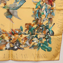 HERMES Carre 90 Scarf ""L'INTRUS"" Silk Yellow Auth am10872V-10
