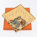 HERMES Carre 90 Scarf ""L'INTRUS"" Silk Yellow Auth am10872V-12