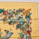 HERMES Carre 90 Scarf ""L'INTRUS"" Silk Yellow Auth am10872V-4