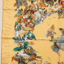 HERMES Carre 90 Scarf ""L'INTRUS"" Silk Yellow Auth am10872V-5