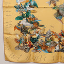 HERMES Carre 90 Scarf ""L'INTRUS"" Silk Yellow Auth am10872V-8