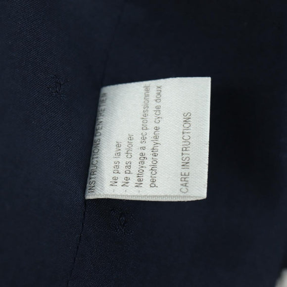 CHANEL Double Breasted jacket Coat cotton Navy CC Auth am10874V