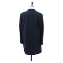 CHANEL Double Breasted jacket Coat cotton Navy CC Auth am10874V-2