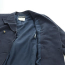 CHANEL Double Breasted jacket Coat cotton Navy CC Auth am10874V-8