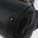 Chloe Paddington Hand Bag Leather Black Gold Silver Auth am10875SAV-15