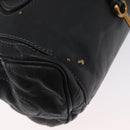 Chloe Paddington Hand Bag Leather Black Gold Silver Auth am10875SAV-16