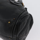 Chloe Paddington Hand Bag Leather Black Gold Silver Auth am10875SAV-17