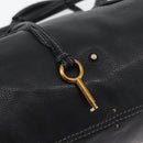 Chloe Paddington Hand Bag Leather Black Gold Silver Auth am10875SAV-18