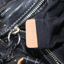 Chloe Paddington Hand Bag Leather Black Gold Silver Auth am10875SAV-11