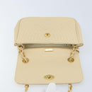 BALLY Chain Shoulder Bag Leather Beige Gold Auth am10887V-10