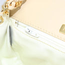 BALLY Chain Shoulder Bag Leather Beige Gold Auth am10887V-21