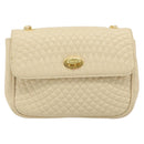 BALLY Chain Shoulder Bag Leather Beige Gold Auth am10887V-13