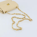 BALLY Chain Shoulder Bag Leather Beige Gold Auth am10887V-7