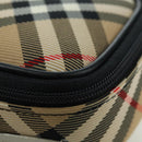 BURBERRY Nova Check Pouch Nylon Beige Silver Auth am10890V-15