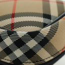 BURBERRY Nova Check Pouch Nylon Beige Silver Auth am10890V-17