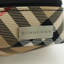 BURBERRY Nova Check Pouch Nylon Beige Silver Auth am10890V-18