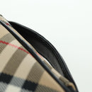 BURBERRY Nova Check Pouch Nylon Beige Silver Auth am10890V-14
