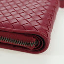 BOTTEGA VENETA INTRECCIATO Round Compact Wallet Leather Pink Auth am10894V-15